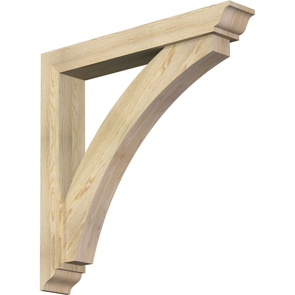 Ekena Millwork Thorton Traditional Rough Sawn Bracket w/ Offset Brace, Douglas Fir, 6"W x 38"D x 38"H BKT0604X38X38THR01RDF - main